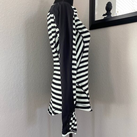LULULEMON Run Reflect Black Sea Stripe Mint Long Sleeve - Picture 7 of 13